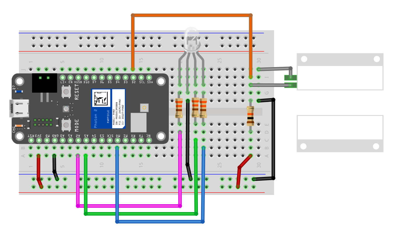 Magnetic switch and RGB LED wiring